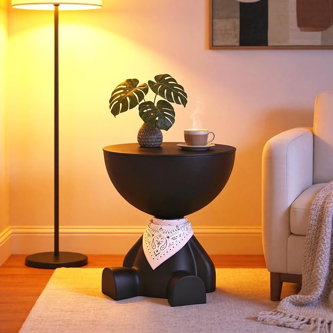 Cartoon Side Table With Hidden Storage Accent Decor